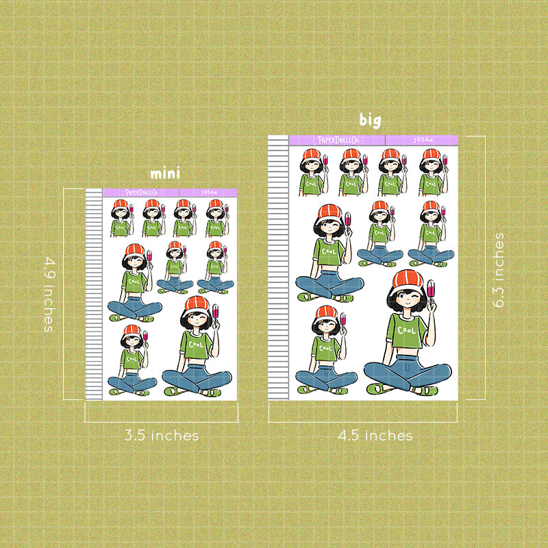 PaperDollzCo Cap and Ice Cream Planner Sticker | J056a