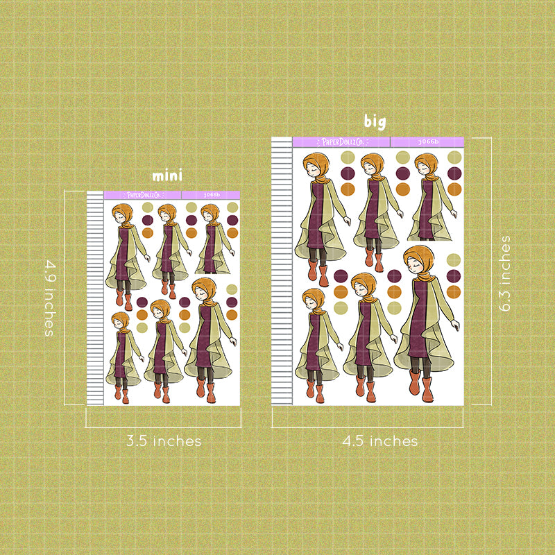 PaperDollzCo Hijab Autumn Planner Sticker | J066b