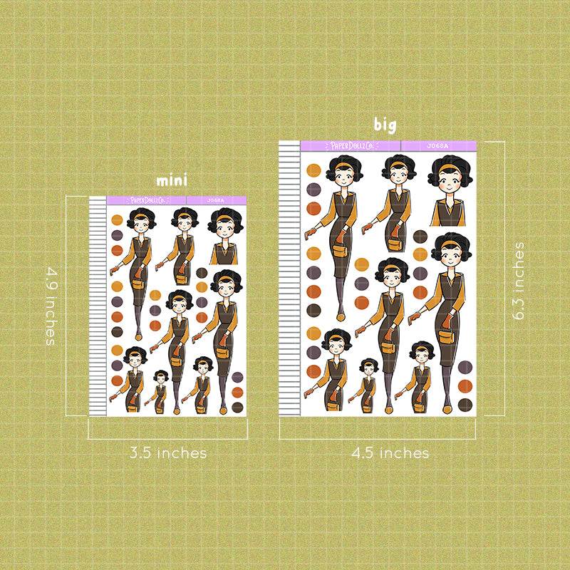 PaperDollzCo Vintage Planner Sticker | J068a