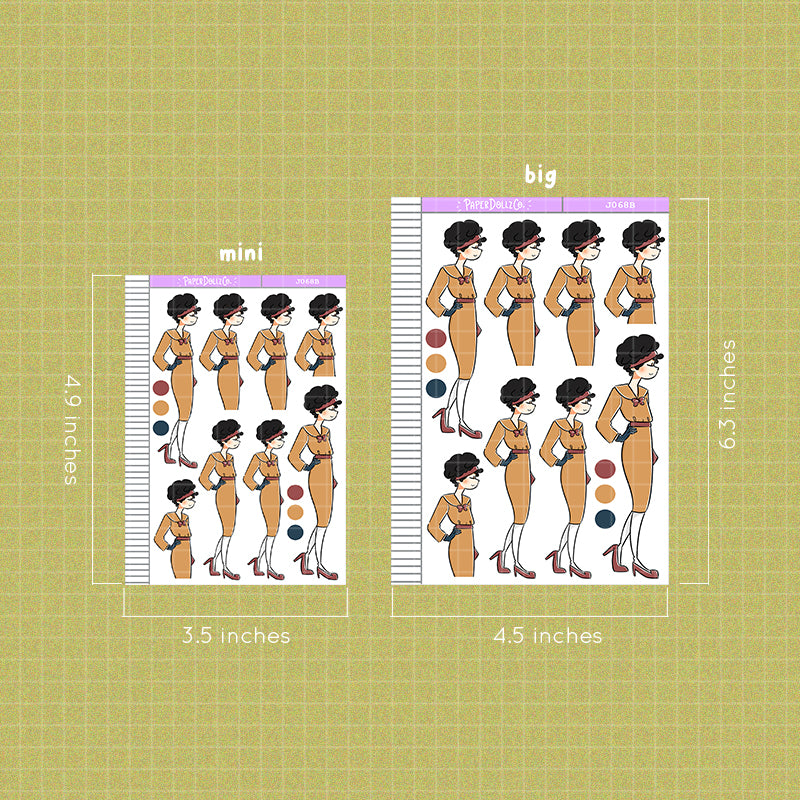 PaperDollzCo Vintage Planner Sticker | J068b