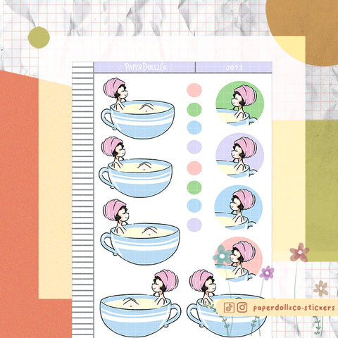 PaperDollzCo Milk Bath Planner Sticker | J073