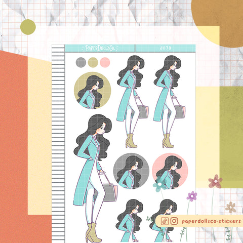 PaperDollzCo Winter Fashion Planner Sticker | J078