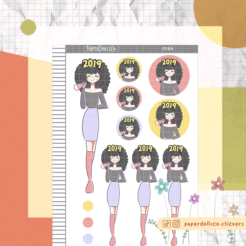 PaperDollzCo 2019 Planner Sticker | J084