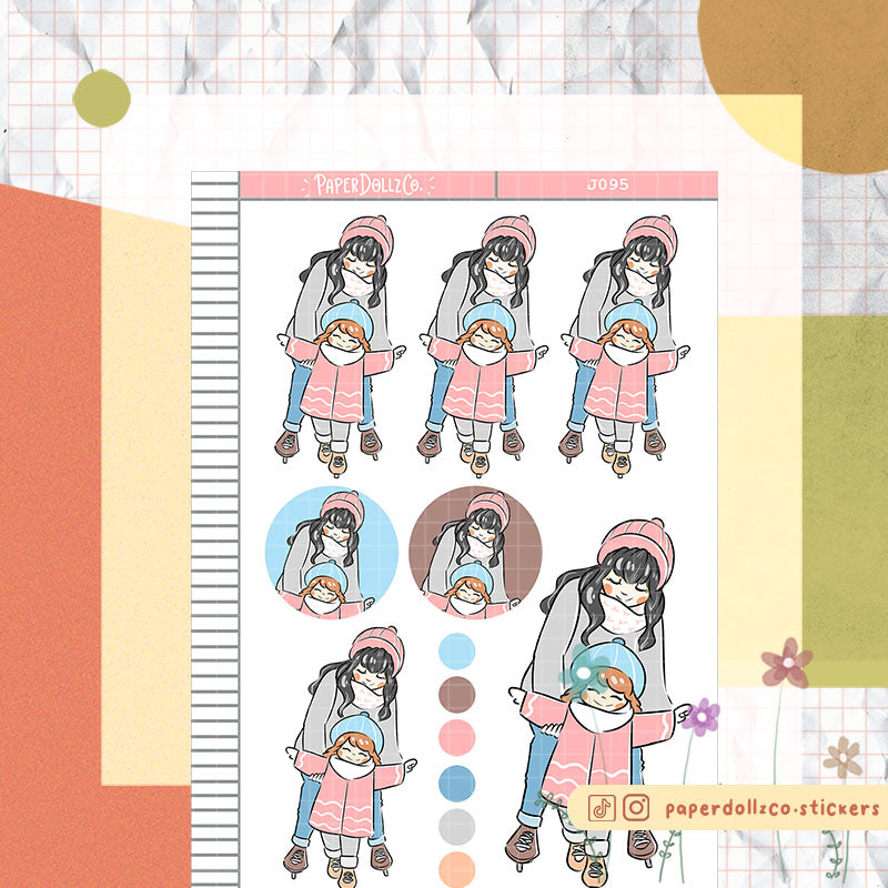 PaperDollzCo Mother and Daughter Planner Sticker | J095