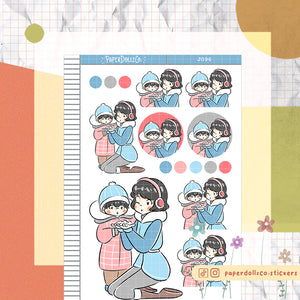 PaperDollzCo Mother and Son Snow Planner Sticker | J096