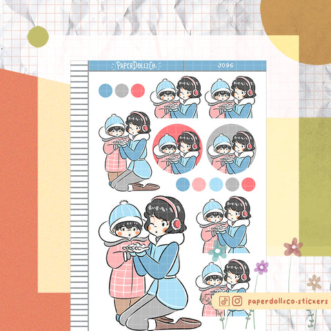 PaperDollzCo Mother and Son Snow Planner Sticker | J096