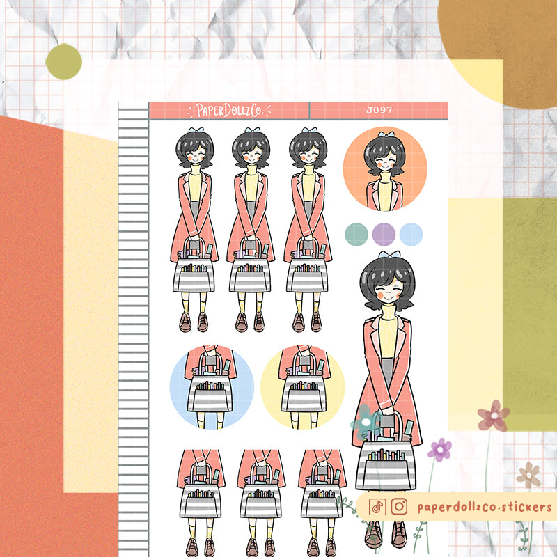 PaperDollzCo Planner Girl Planner Sticker | J097