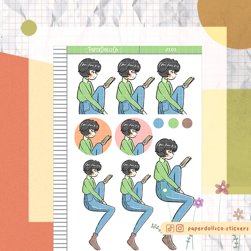 PaperDollzCo Book Lover Planner Sticker | J101