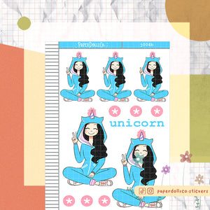 PaperDollzCo Unicorn Planner Sticker | J004b