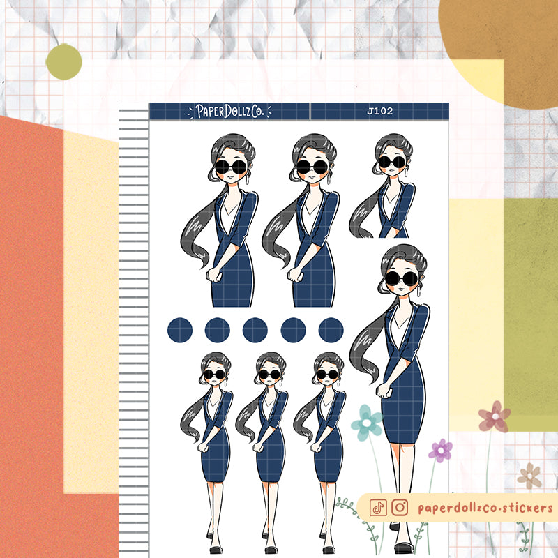 PaperDollzCo Corporate Girl Planner Sticker | J102