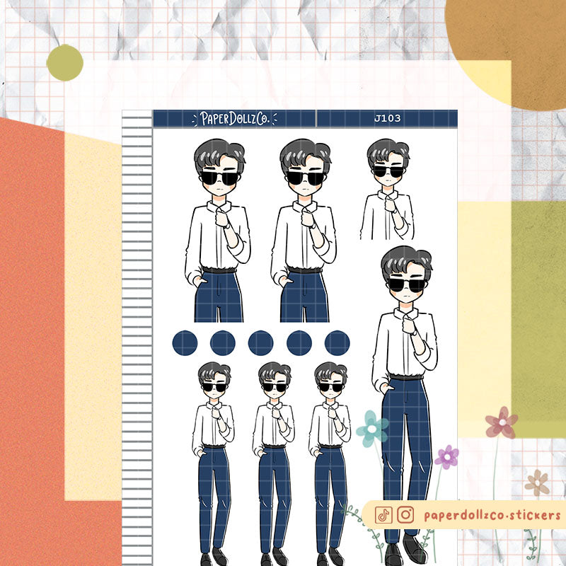 PaperDollzCo Corporate Guy Planner Sticker | J103