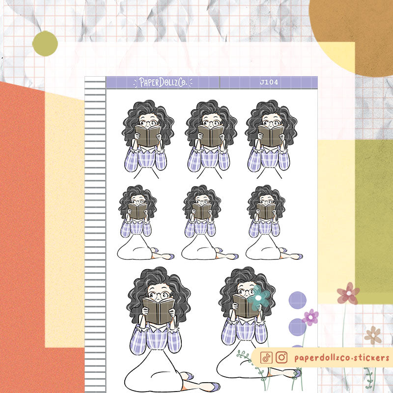 PaperDollzCo Let's Read Planner Sticker | J104