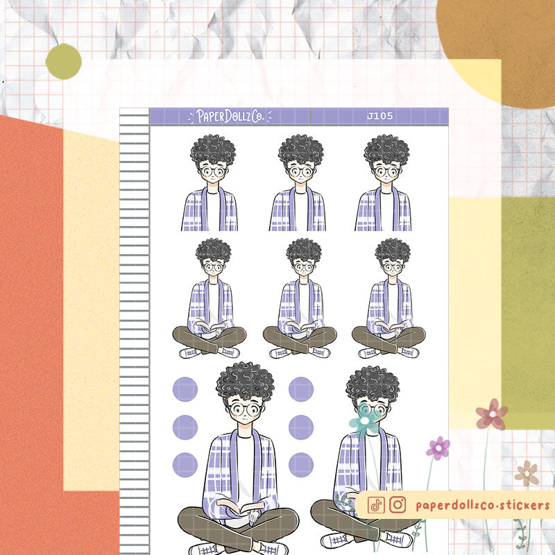 PaperDollzCo Let's Read Planner Sticker | J105