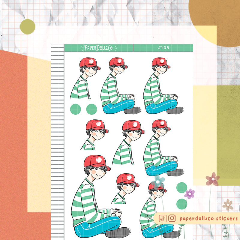 PaperDollzCo Gamer Boy Planner Sticker | J108