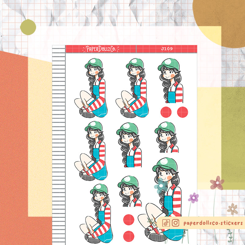 PaperDollzCo Gamer Girl Planner Sticker | J109