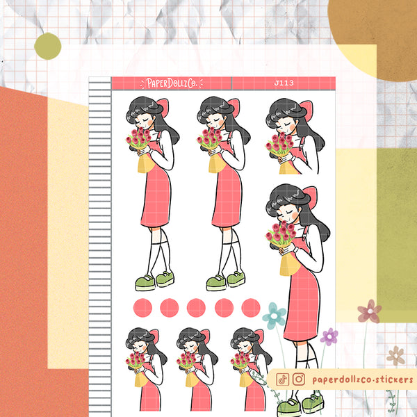 PaperDollzCo Rose Planner Sticker | J113