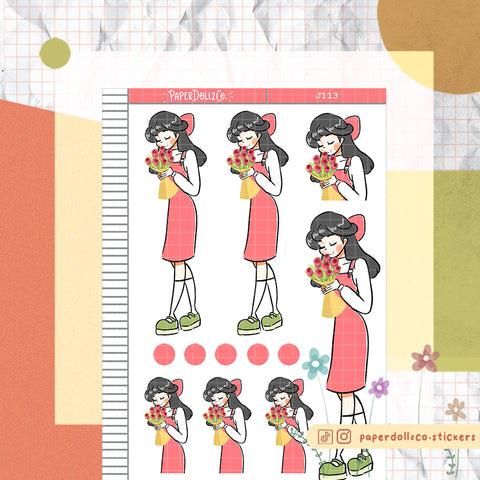 PaperDollzCo Rose Planner Sticker | J113