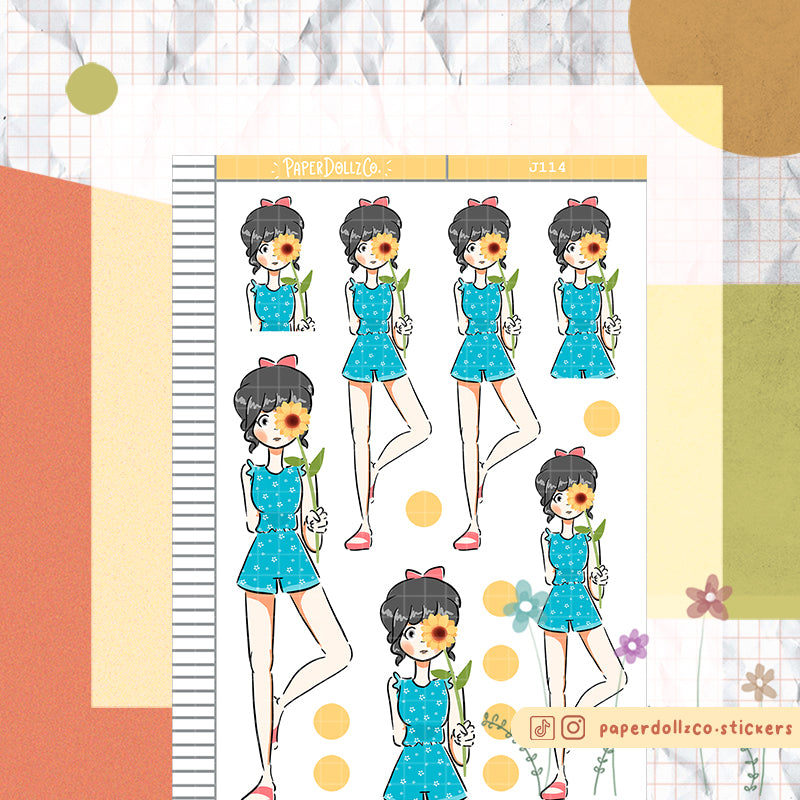 PaperDollzCo Sunflower Planner Sticker | J114