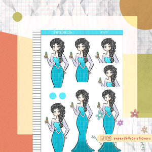 PaperDollzCo Ice Queen Planner Sticker | J123