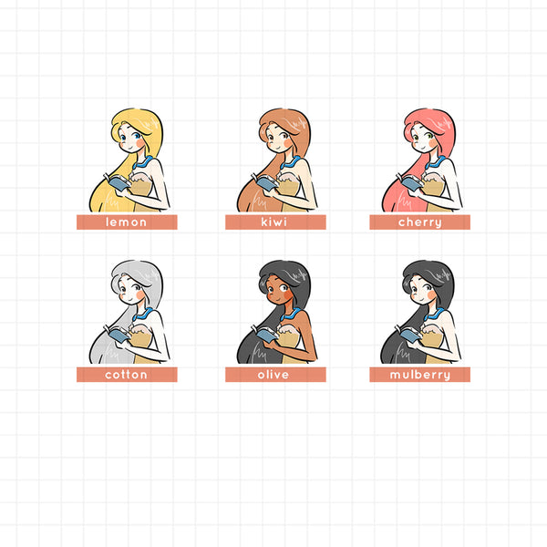 PaperDollzCo Native American Lady Planner Sticker | J127