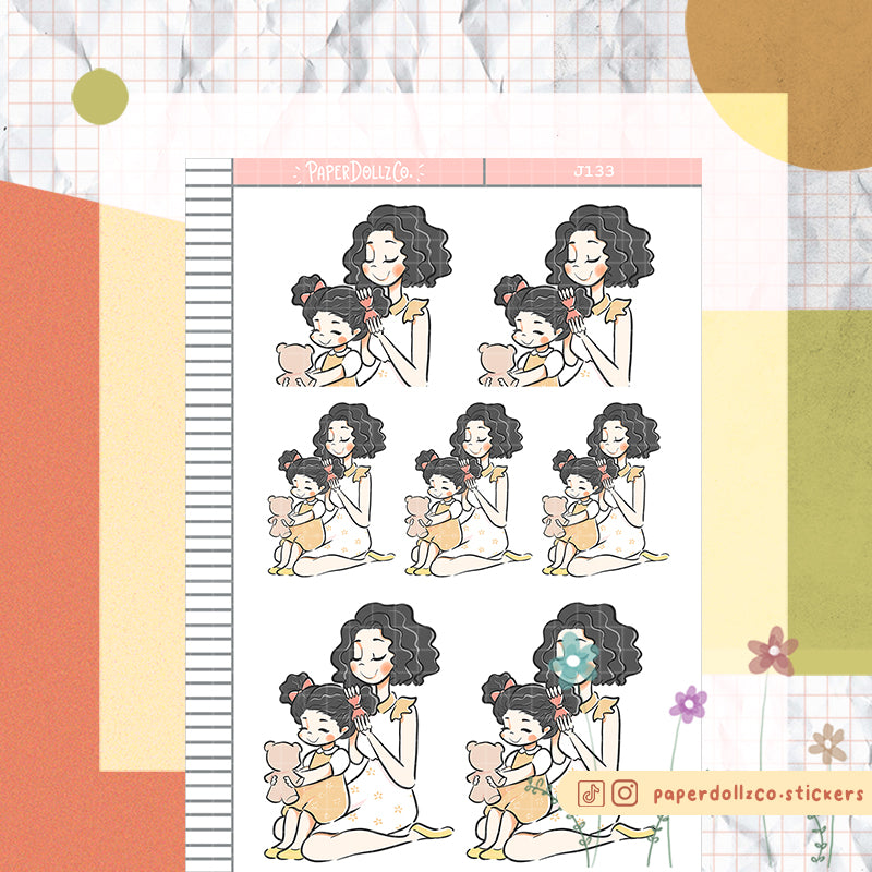 PaperDollzCo Mother and DaughterPlanner Sticker | J133