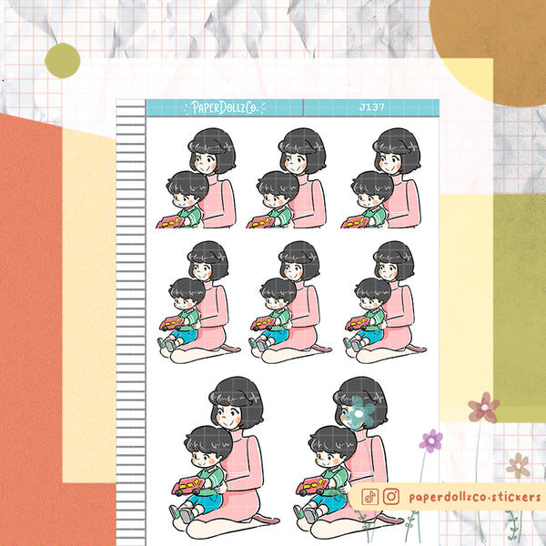 PaperDollzCo Mother and Son Planner Sticker | J137