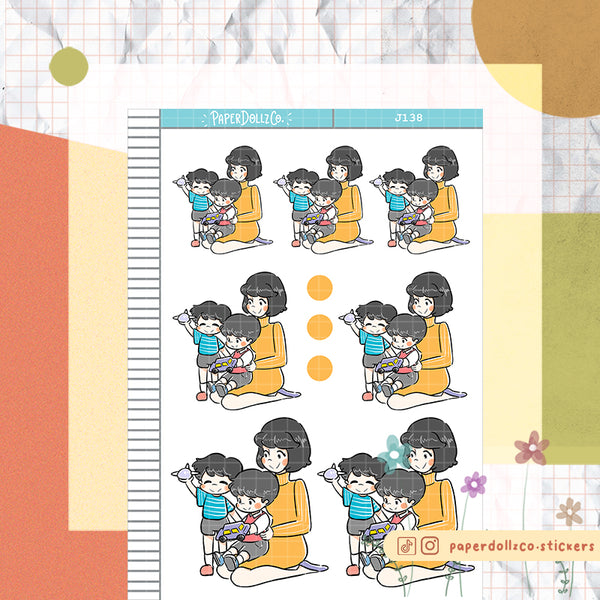 PaperDollzCo Mother and Sons Planner Sticker | J138