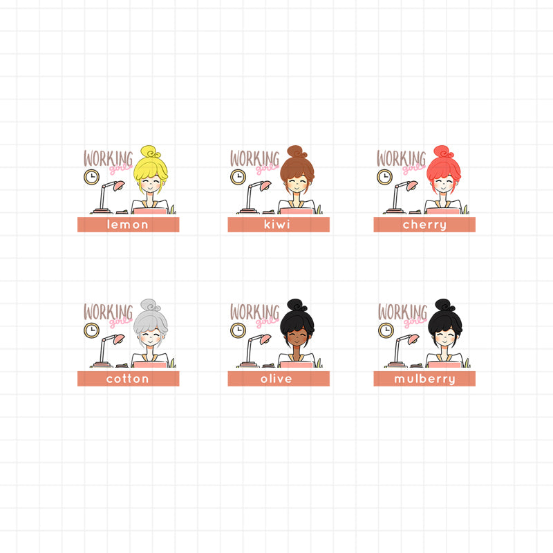 PaperDollzCo Working Girl Planner Sticker | J139