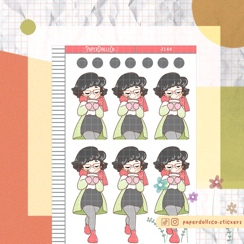 PaperDollzCo Hot Chocolate Planner Sticker | J146