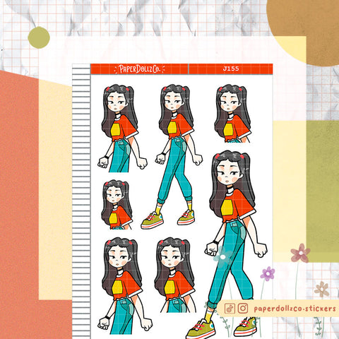 PaperDollzCo 90s School Just Dolls Planner Sticker | J155