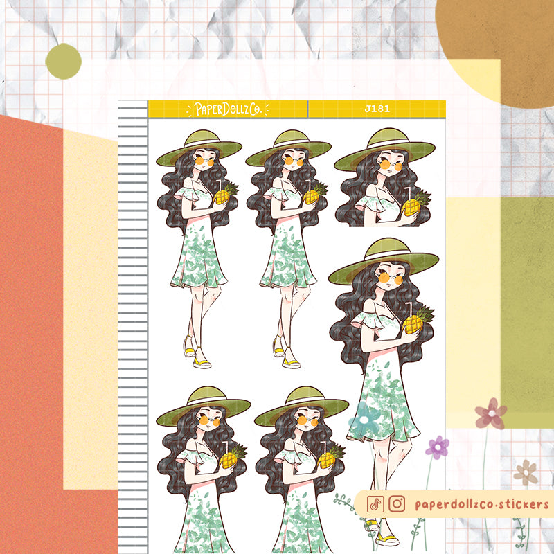 PaperDollzCo Tropical Summer Planner Sticker | J181