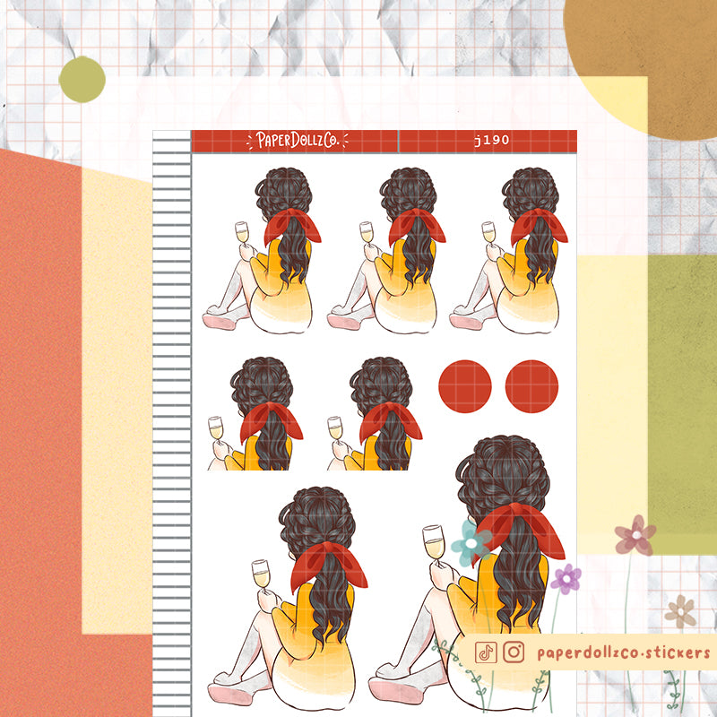 PaperDollzCo Cheers Just Dolls Holiday Planner Sticker | J190