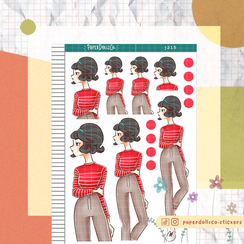 60s Queen Stripes Planner Sticker | J215