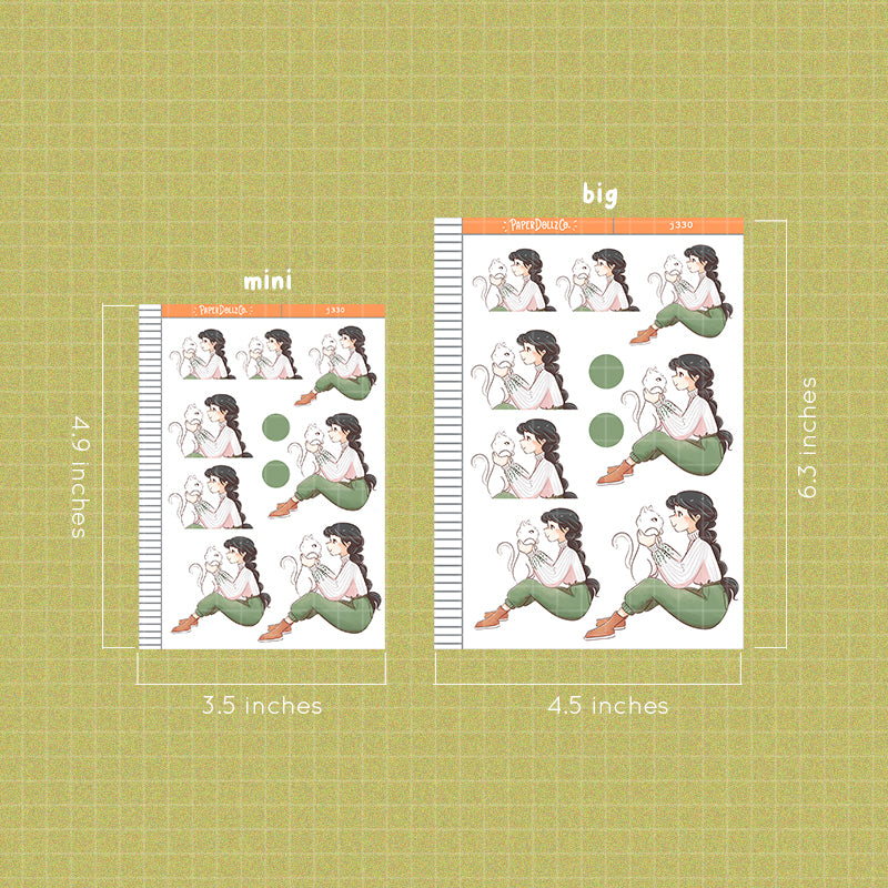 Calico Cat Autumn Purrfection Paperdollzco Planner Stickers | J325