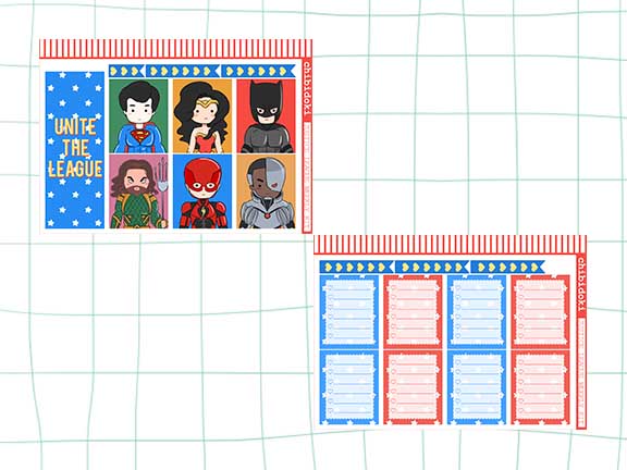 Cute Superheroes Vertical Weekly Kit