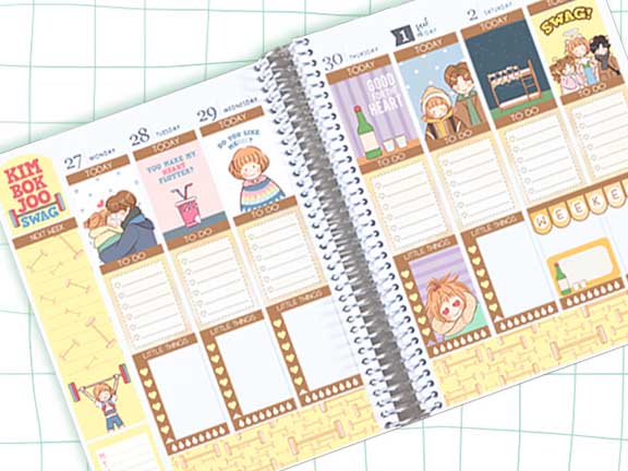 Cute Kim Bok Joo KDrama Vertical Weekly Kit