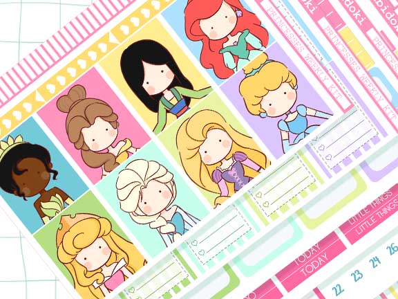 Cute Princesses Vertical Weekly Kit