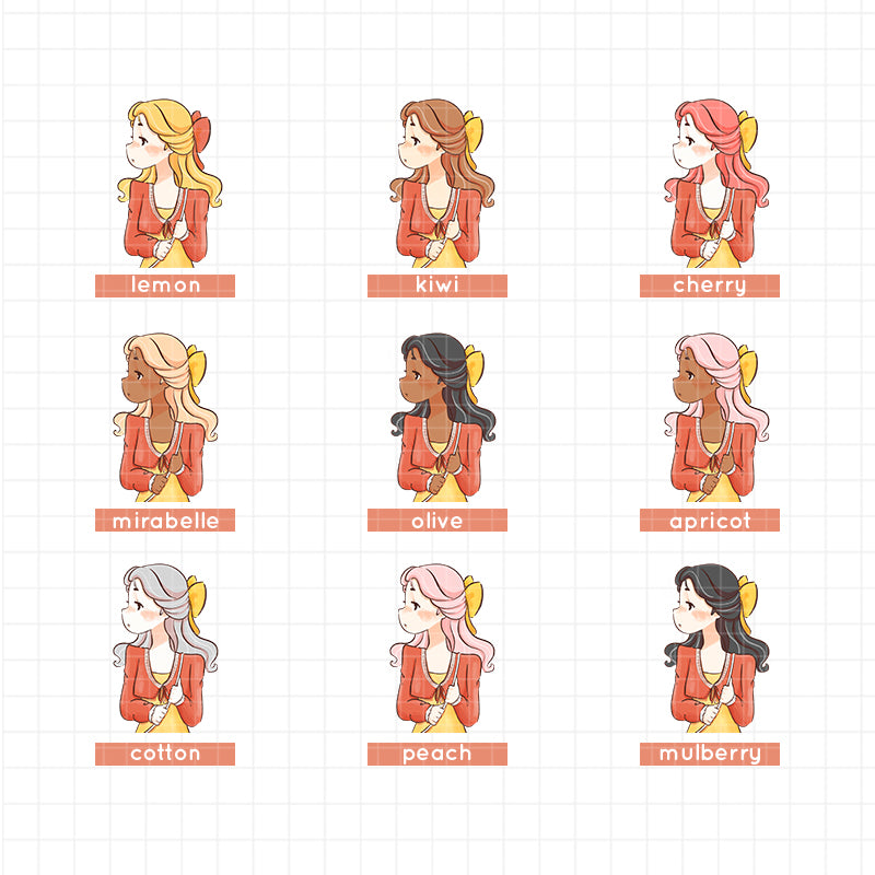 Sun-sational Summer Princess Collections Paperdollzco Planner Stickers | C257