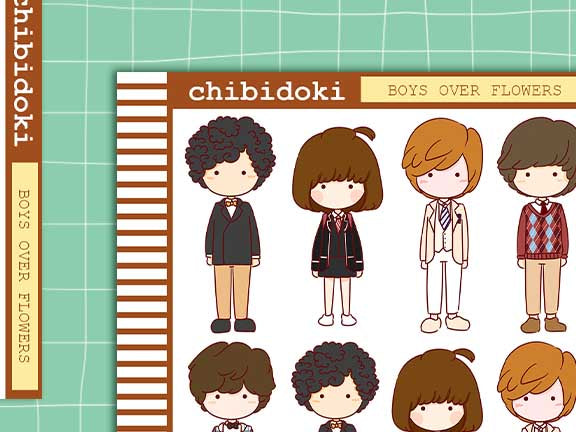 Cute Boys Over Flowers KDrama Planner Stickers - ss001