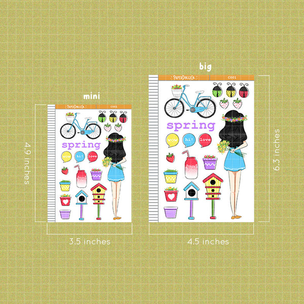 PaperDollzCo Spring Planner Sticker | C001a