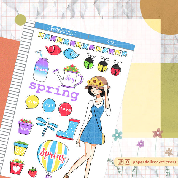 PaperDollzCo Spring Planner Sticker | C001b