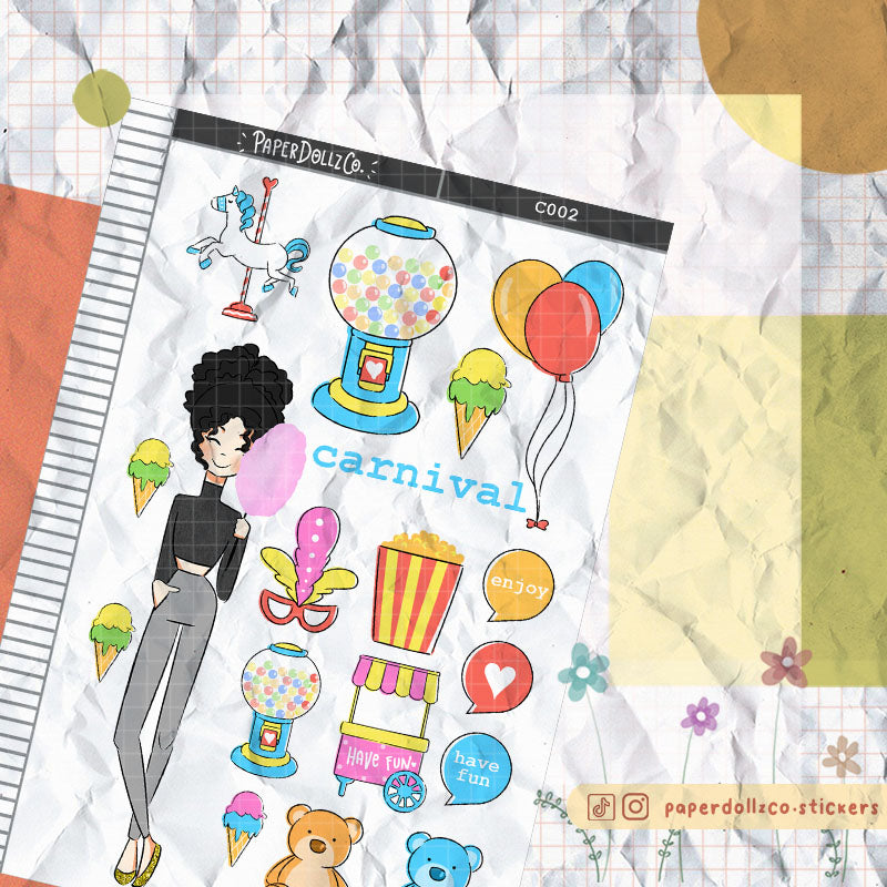 Carnival Collection PaperDollzCo Planner Sticker | C002