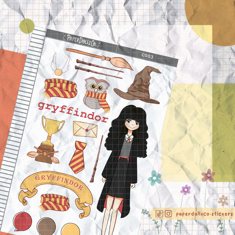 PaperDollzCo Gryffindor Planner Sticker | C003