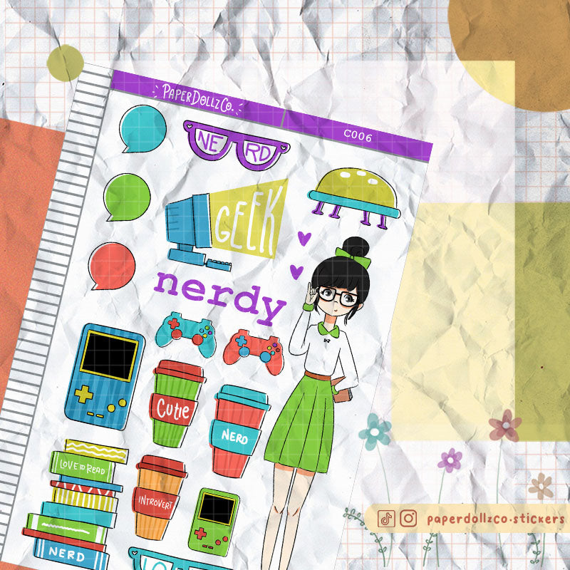 PaperDollzCo Nerdy Planner Sticker | C006a