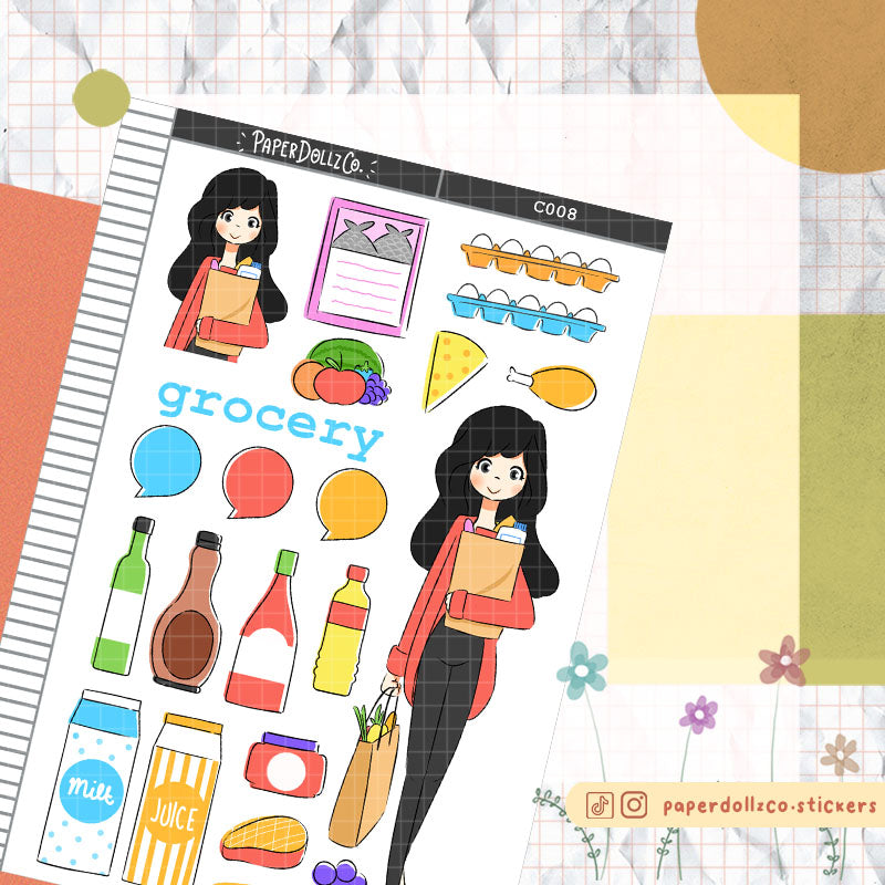 Grocery Collection PaperDollzCo Planner Sticker | C008