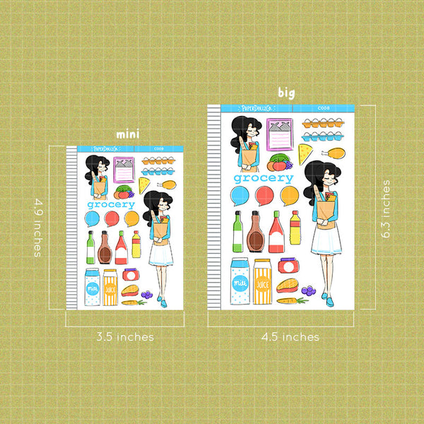 PaperDollzCo Grocery Planner Sticker | C008b