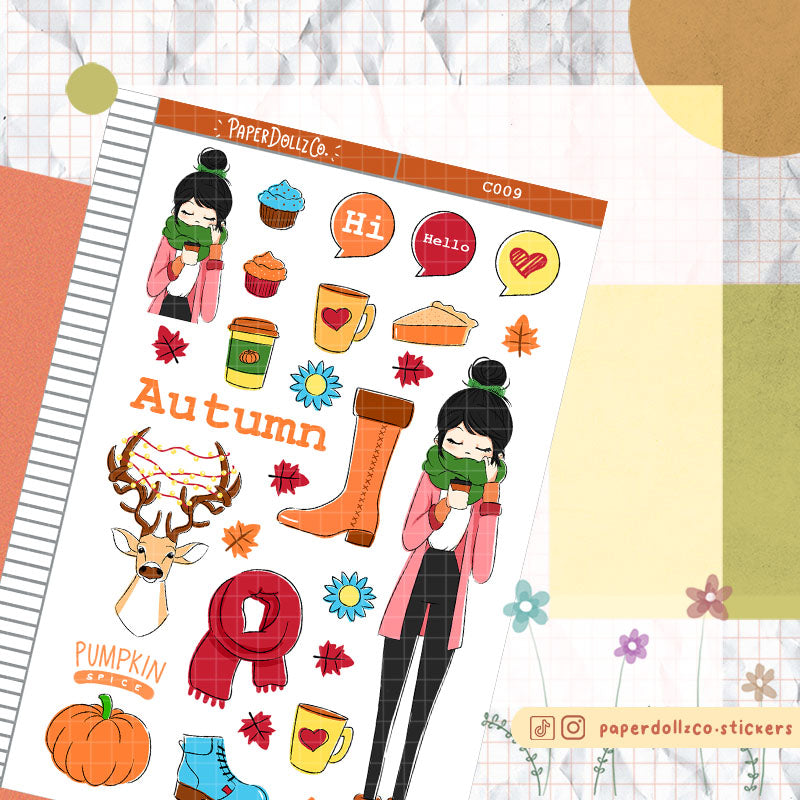 Autumn Collections PaperDollzCo Planner Sticker | C009