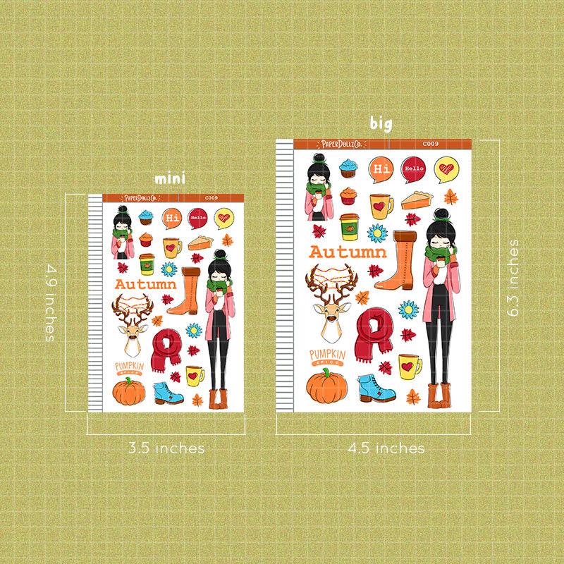 Autumn Collections PaperDollzCo Planner Sticker | C009