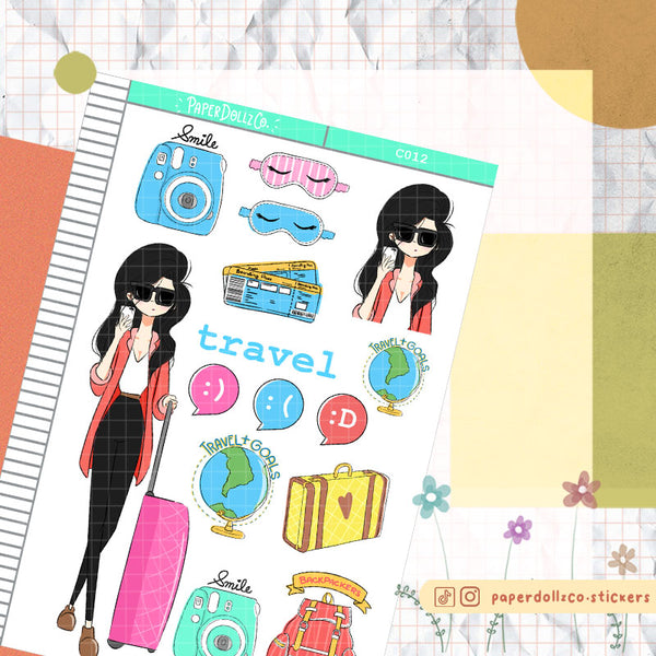 PaperDollzCo Travel Planner Sticker | C012b