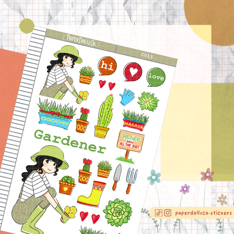 Gardening Collections PaperDollzCo Planner Sticker | C013